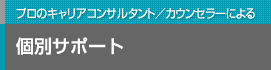 プロのキャリアコンサルタント／カウンセラーによる個別サポート